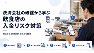決済会社の破綻から学ぶ、飲食店の入金リスク対策。報道確認・未入金把握・代替決済・契約点検の4ステップ