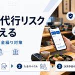 決済代行会社の破綻リスクに備える飲食店経営者のイメージ（契約確認・入金サイクル・決済手段の分散）
